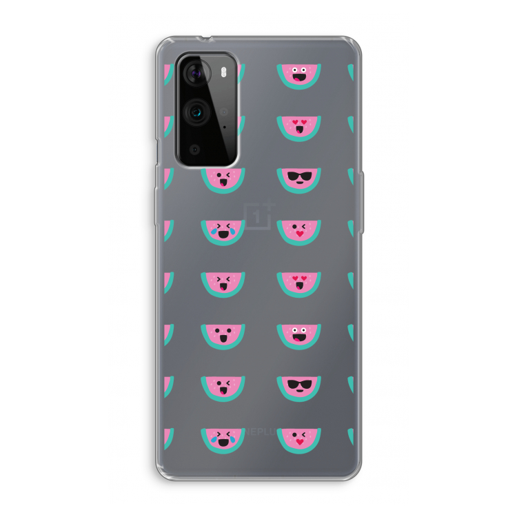 Smiley watermeloenprint: OnePlus 9 Pro Transparant Hoesje