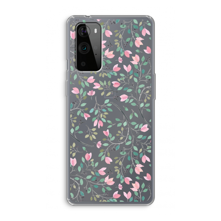 Sierlijke bloemen: OnePlus 9 Pro Transparant Hoesje