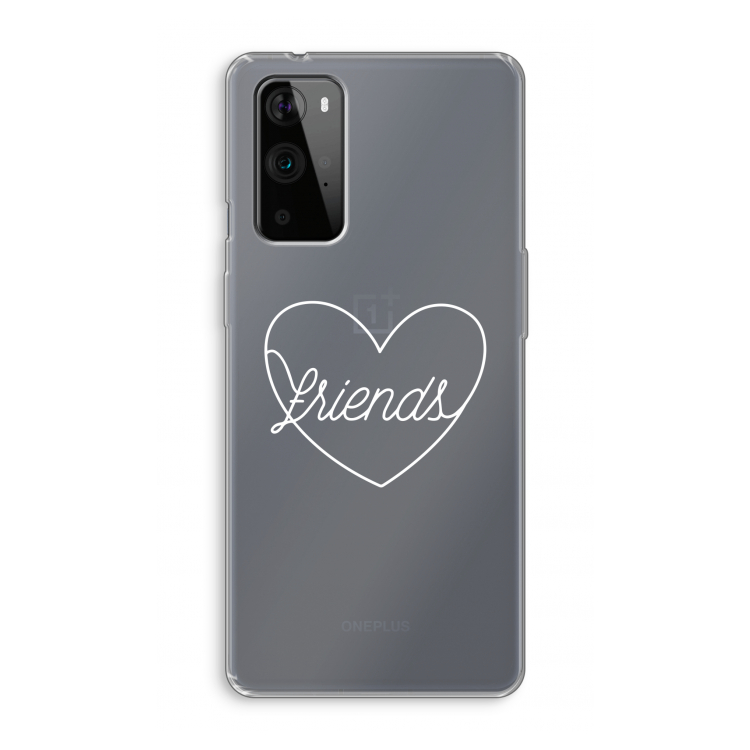 Friends heart pastel: OnePlus 9 Pro Transparant Hoesje