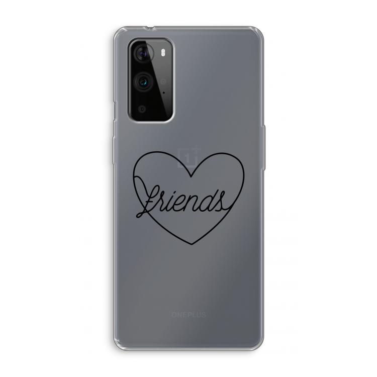 Friends heart black: OnePlus 9 Pro Transparant Hoesje