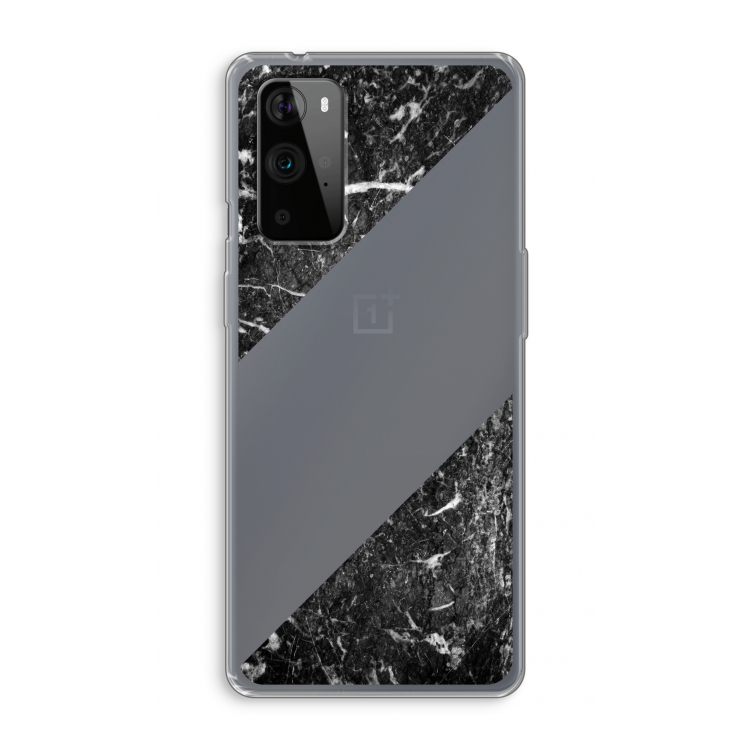 Zwart marmer: OnePlus 9 Pro Transparant Hoesje