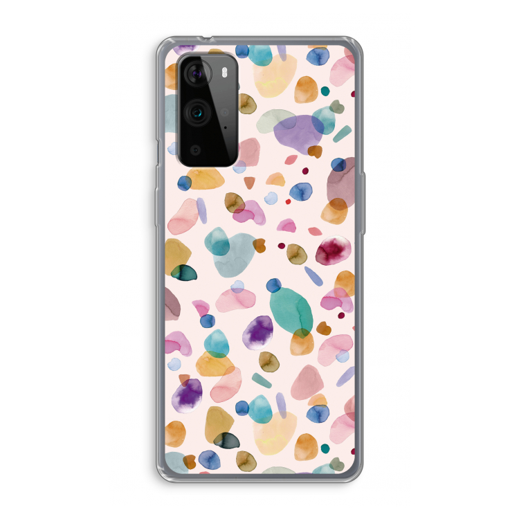 Terrazzo Memphis Pink: OnePlus 9 Pro Transparant Hoesje