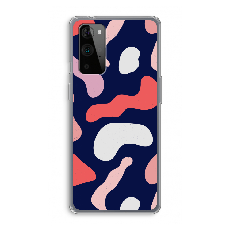 Memphis Shapes Pink: OnePlus 9 Pro Transparant Hoesje