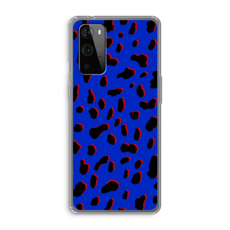 Blue Leopard: OnePlus 9 Pro Transparant Hoesje