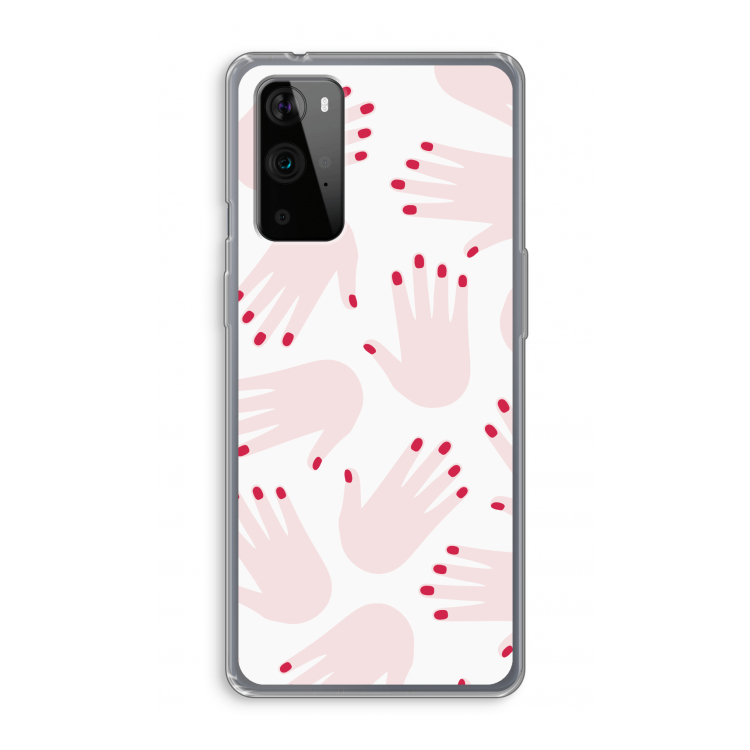 Hands pink: OnePlus 9 Pro Transparant Hoesje