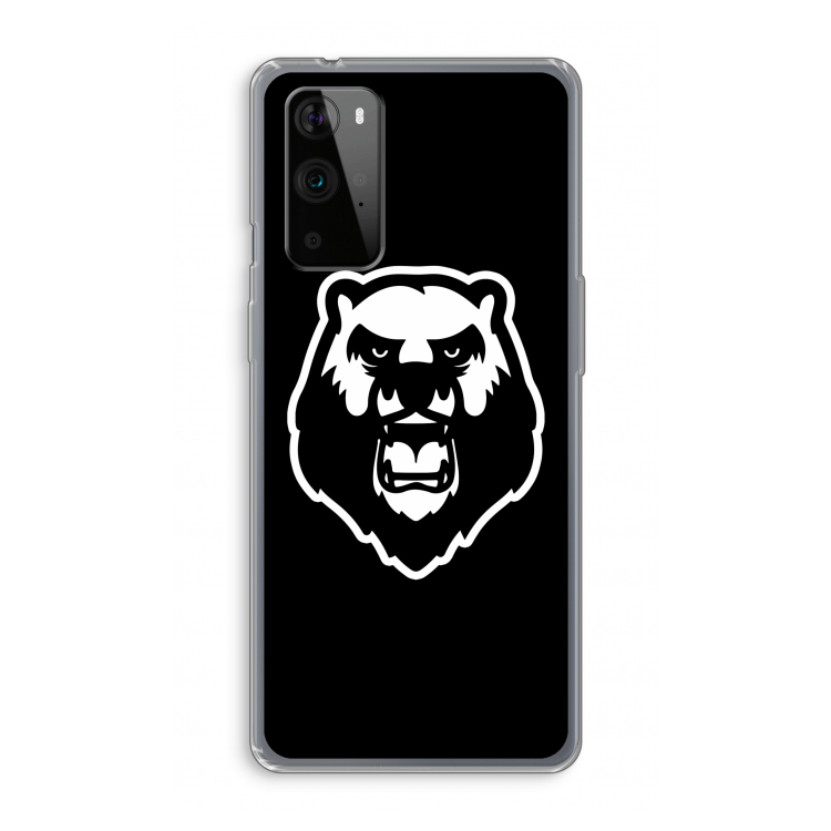 Angry Bear (black): OnePlus 9 Pro Transparant Hoesje