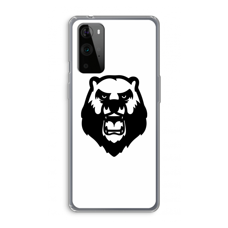 Angry Bear (white): OnePlus 9 Pro Transparant Hoesje
