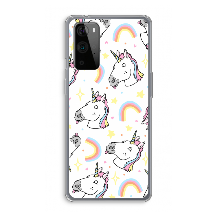 Rainbow Unicorn: OnePlus 9 Pro Transparant Hoesje