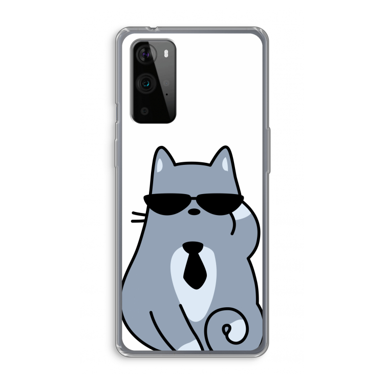 Cool cat: OnePlus 9 Pro Transparant Hoesje