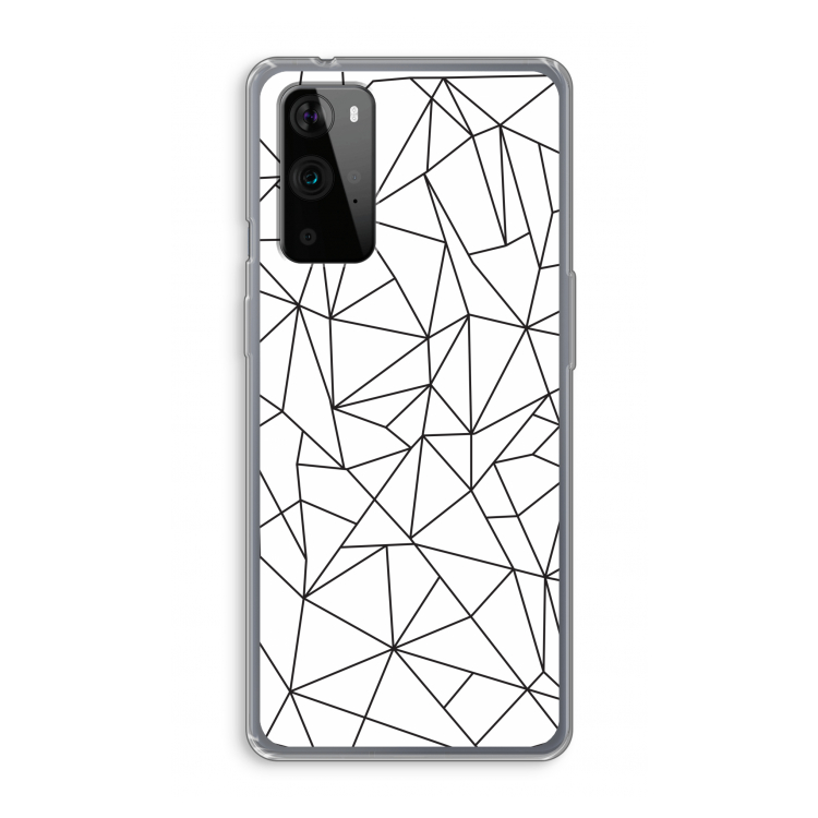 Geometrische lijnen zwart: OnePlus 9 Pro Transparant Hoesje