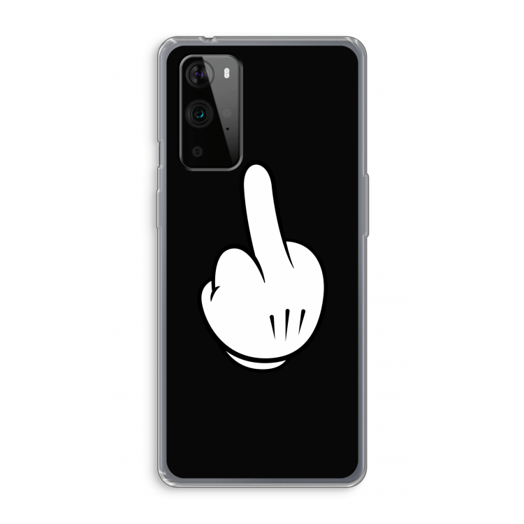 Middle finger black: OnePlus 9 Pro Transparant Hoesje