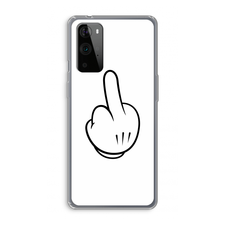 Middle finger white: OnePlus 9 Pro Transparant Hoesje