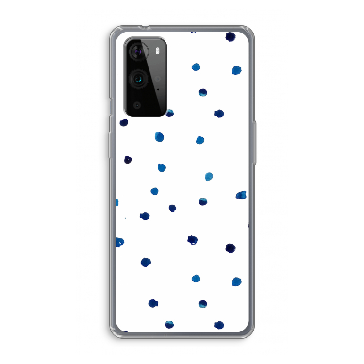 Blauwe stippen: OnePlus 9 Pro Transparant Hoesje