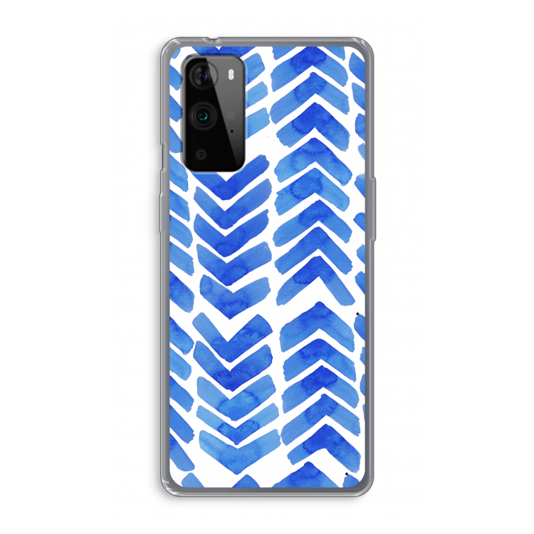 Blauwe pijlen: OnePlus 9 Pro Transparant Hoesje