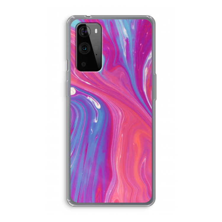 Paarse stroom: OnePlus 9 Pro Transparant Hoesje