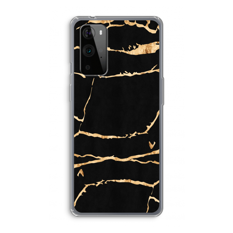 Gouden marmer: OnePlus 9 Pro Transparant Hoesje