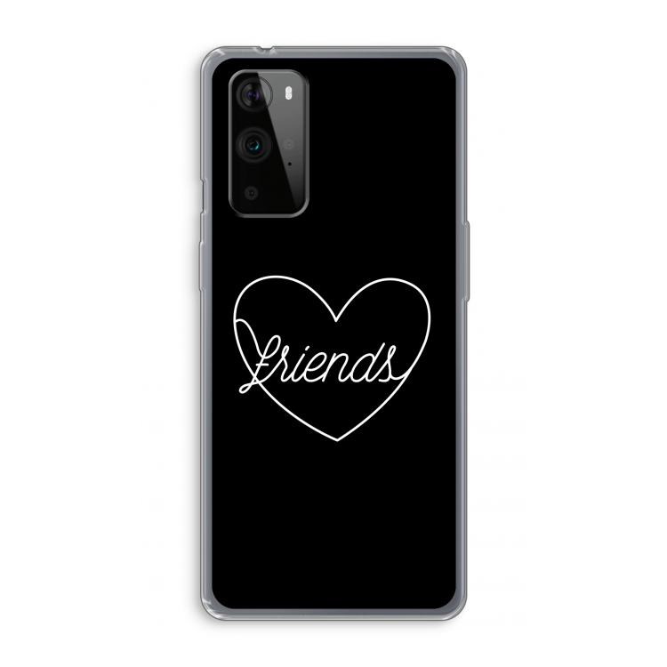 Friends heart black: OnePlus 9 Pro Transparant Hoesje