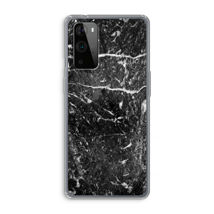 Zwart marmer: OnePlus 9 Pro Transparant Hoesje