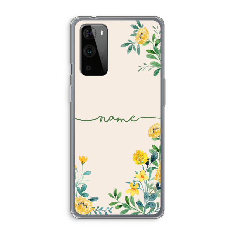 Gele bloemen: OnePlus 9 Pro Transparant Hoesje