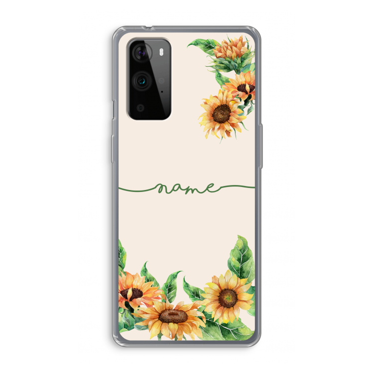 Zonnebloemen: OnePlus 9 Pro Transparant Hoesje