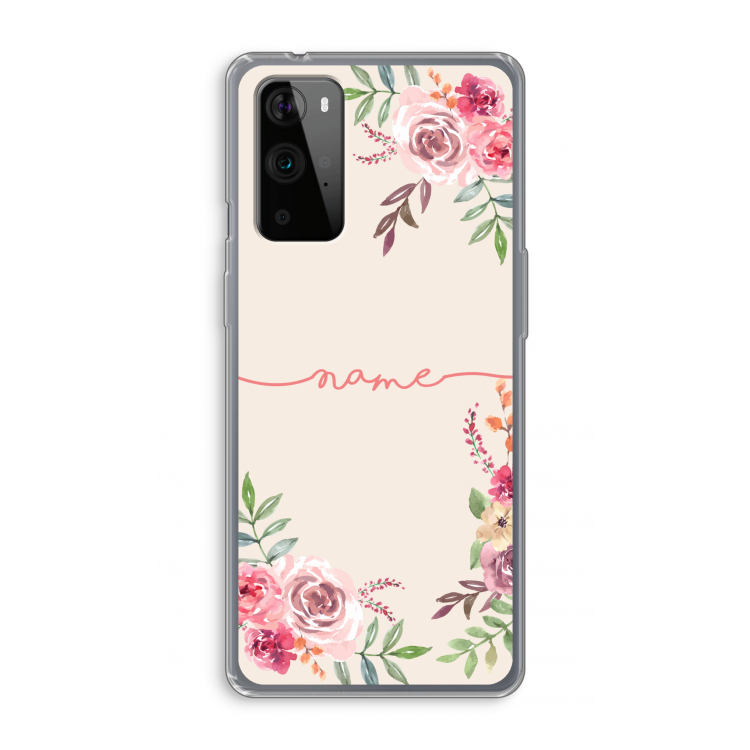 Rozen: OnePlus 9 Pro Transparant Hoesje