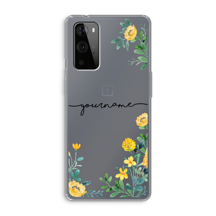 Gele bloemen: OnePlus 9 Pro Transparant Hoesje