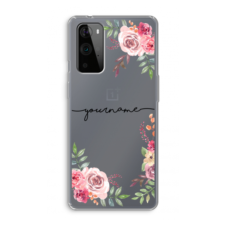 Rozen: OnePlus 9 Pro Transparant Hoesje