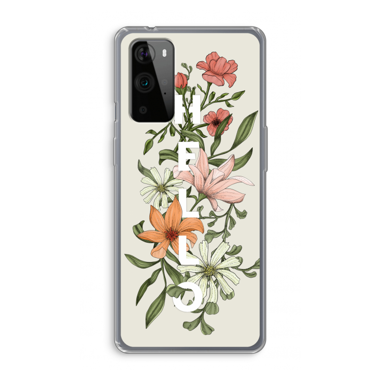 Hello bloemen: OnePlus 9 Pro Transparant Hoesje