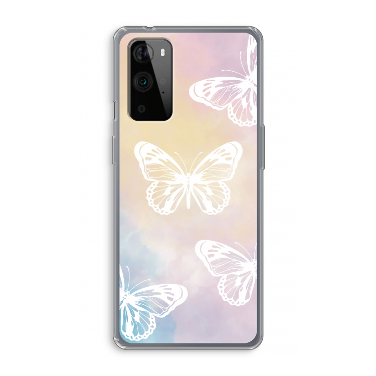 White butterfly: OnePlus 9 Pro Transparant Hoesje