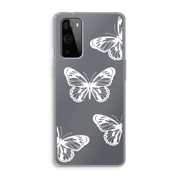 White butterfly: OnePlus 9 Pro Transparant Hoesje