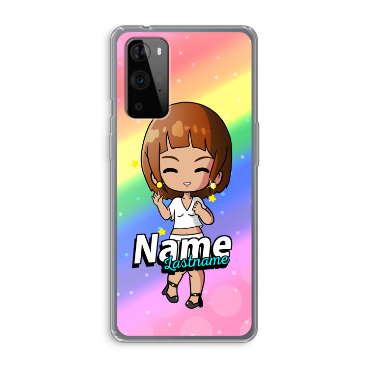 Chibi Maker vrouw: OnePlus 9 Pro Transparant Hoesje