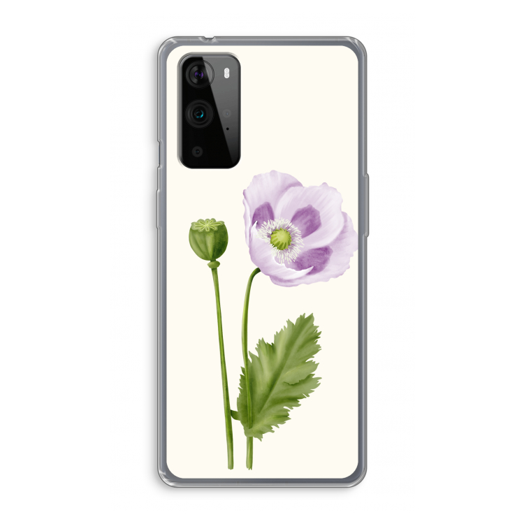 Purple poppy: OnePlus 9 Pro Transparant Hoesje
