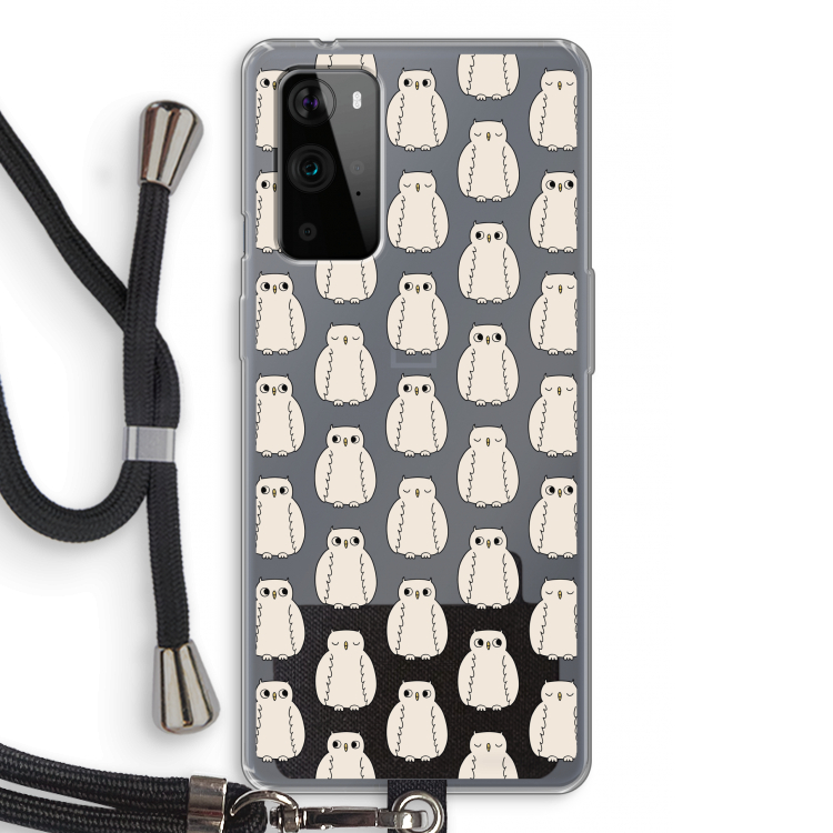 Uilen: OnePlus 9 Pro Transparant Hoesje met koord