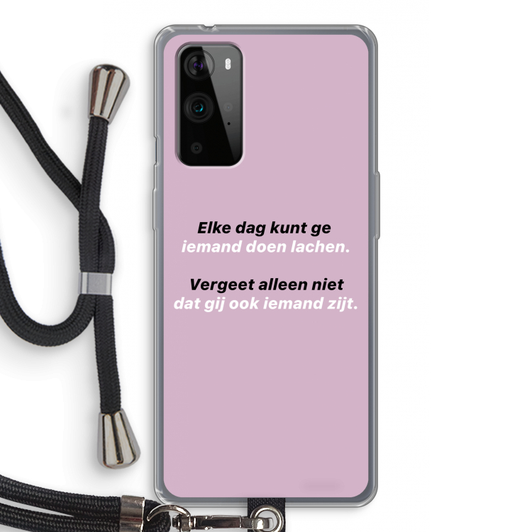 gij zijt ook iemand: OnePlus 9 Pro Transparant Hoesje met koord