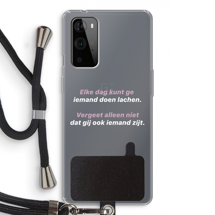 gij zijt ook iemand: OnePlus 9 Pro Transparant Hoesje met koord