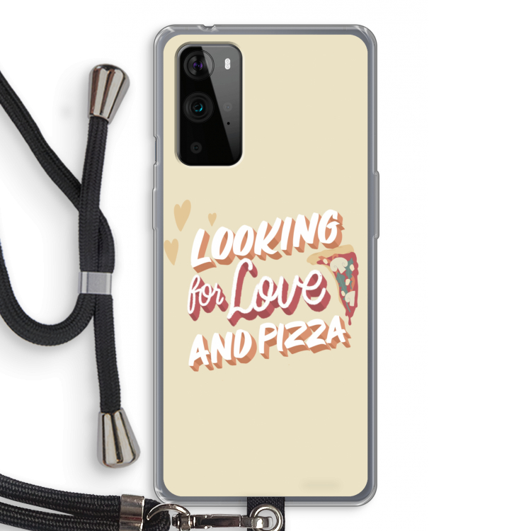 Pizza is the answer: OnePlus 9 Pro Transparant Hoesje met koord