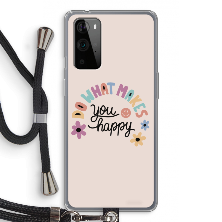 Happy days: OnePlus 9 Pro Transparant Hoesje met koord