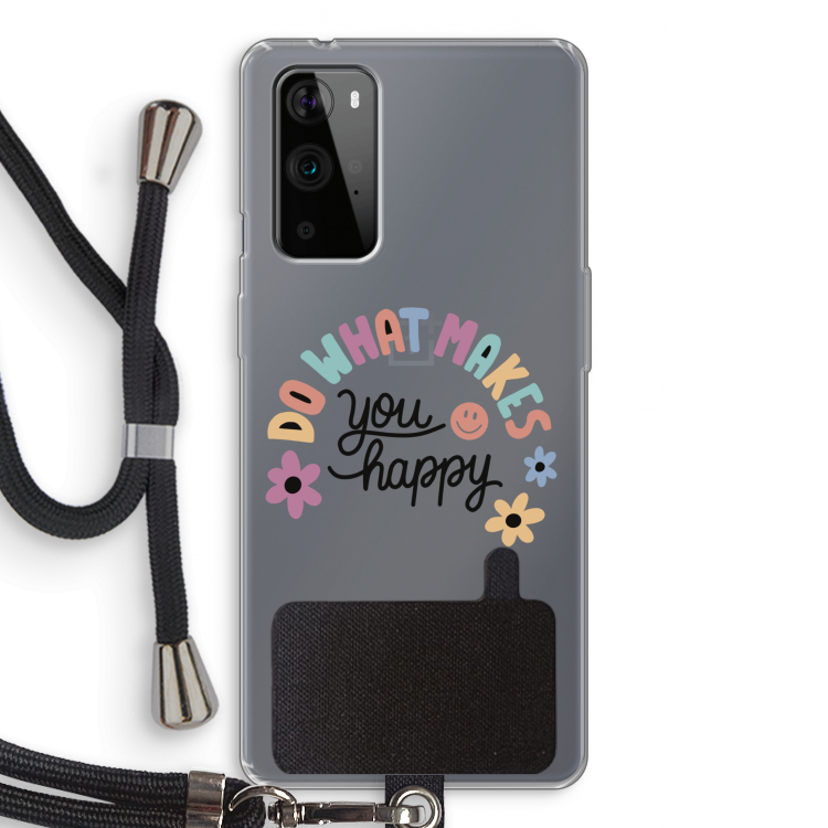 Happy days: OnePlus 9 Pro Transparant Hoesje met koord