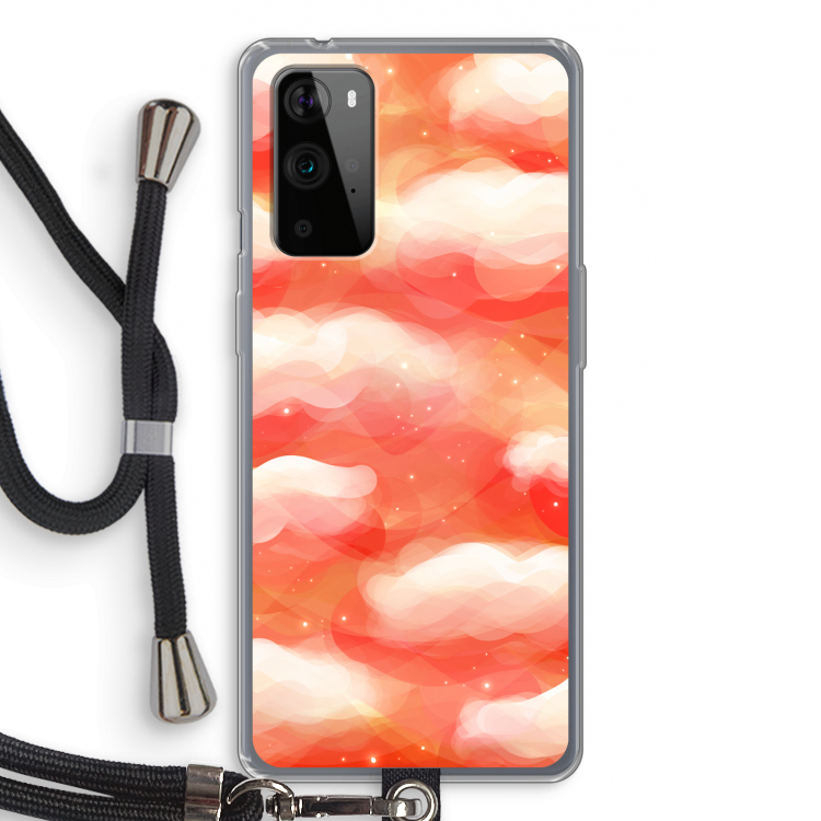 Lichte Wolken: OnePlus 9 Pro Transparant Hoesje met koord
