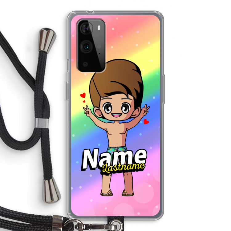 Chibi Maker man: OnePlus 9 Pro Transparant Hoesje met koord