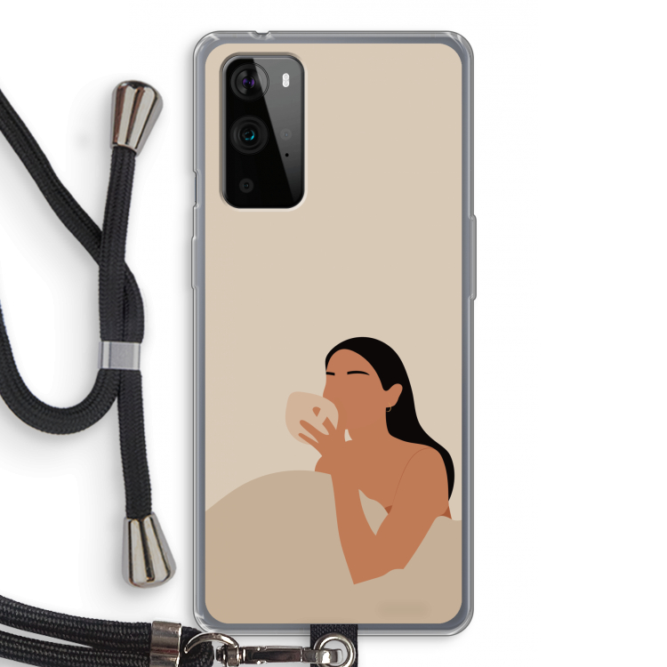 Fresh coffee: OnePlus 9 Pro Transparant Hoesje met koord