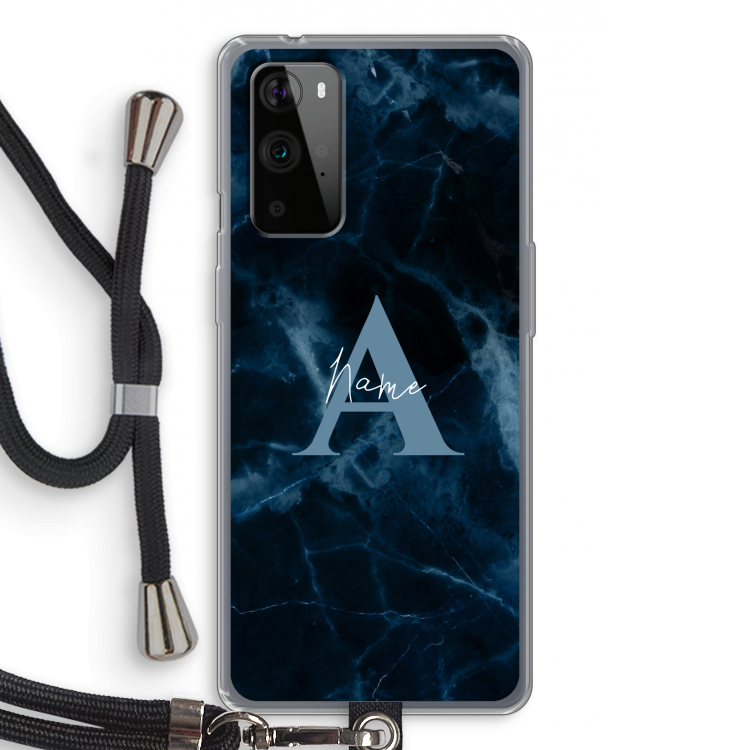 Midnight Marble: OnePlus 9 Pro Transparant Hoesje met koord