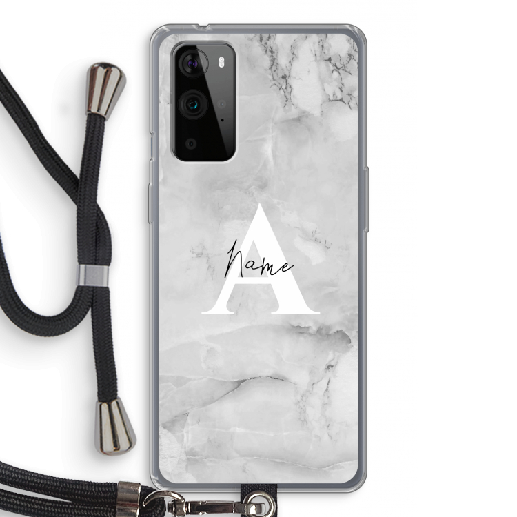 Ivory Marble: OnePlus 9 Pro Transparant Hoesje met koord