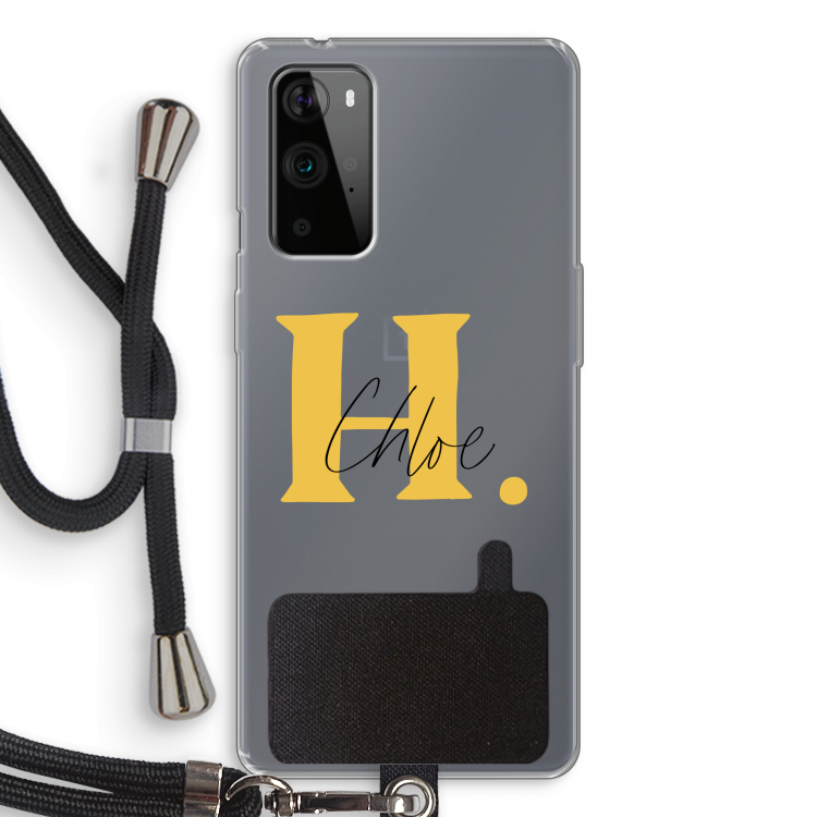 Amber Script: OnePlus 9 Pro Transparant Hoesje met koord