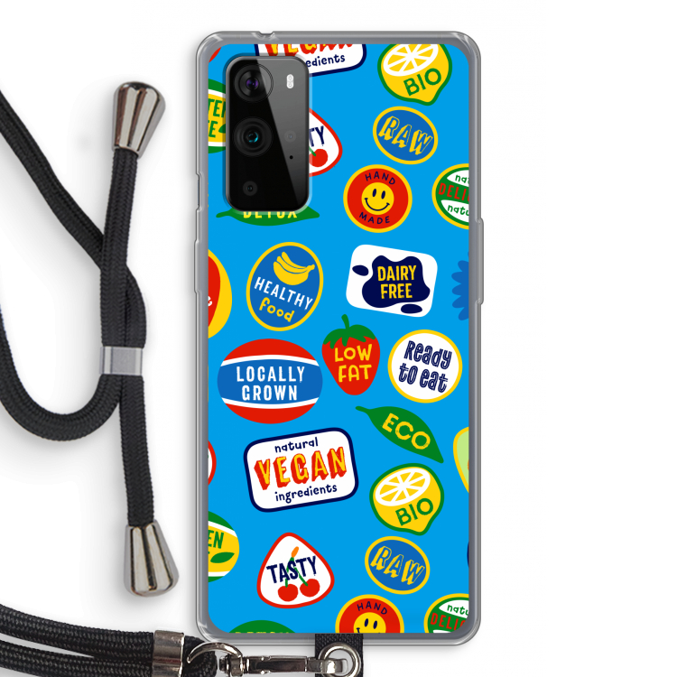 Fruitsticker: OnePlus 9 Pro Transparant Hoesje met koord