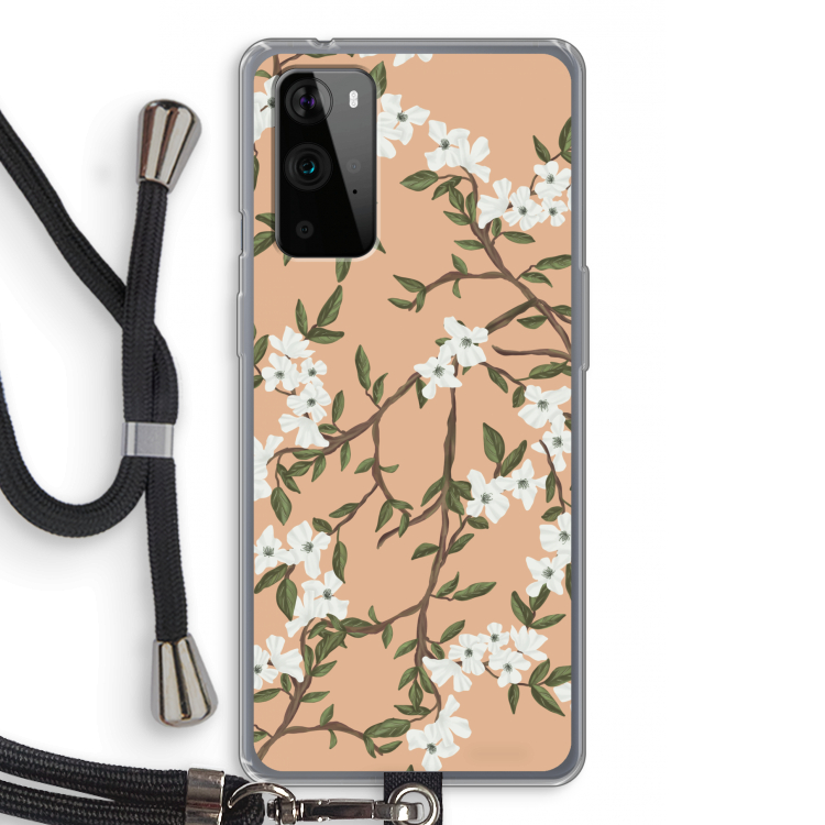 Blossoming spring: OnePlus 9 Pro Transparant Hoesje met koord