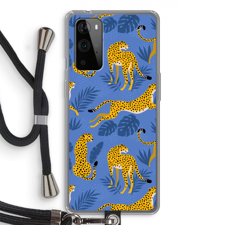 Luipaard: OnePlus 9 Pro Transparant Hoesje met koord