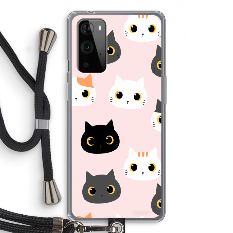 Katten: OnePlus 9 Pro Transparant Hoesje met koord