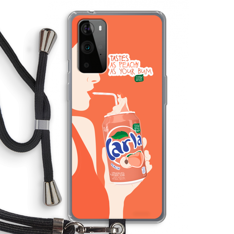 Peach please!: OnePlus 9 Pro Transparant Hoesje met koord