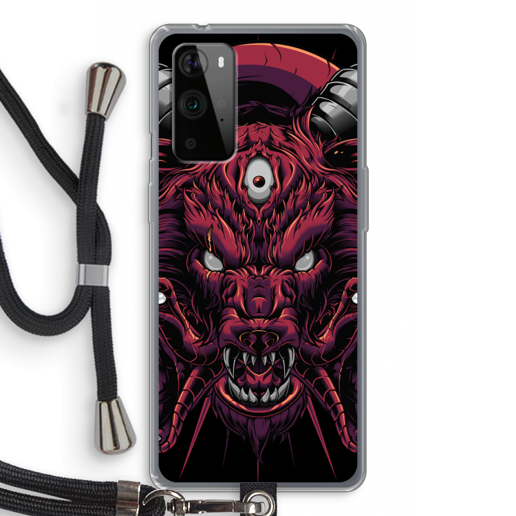 Hell Hound and Serpents: OnePlus 9 Pro Transparant Hoesje met koord
